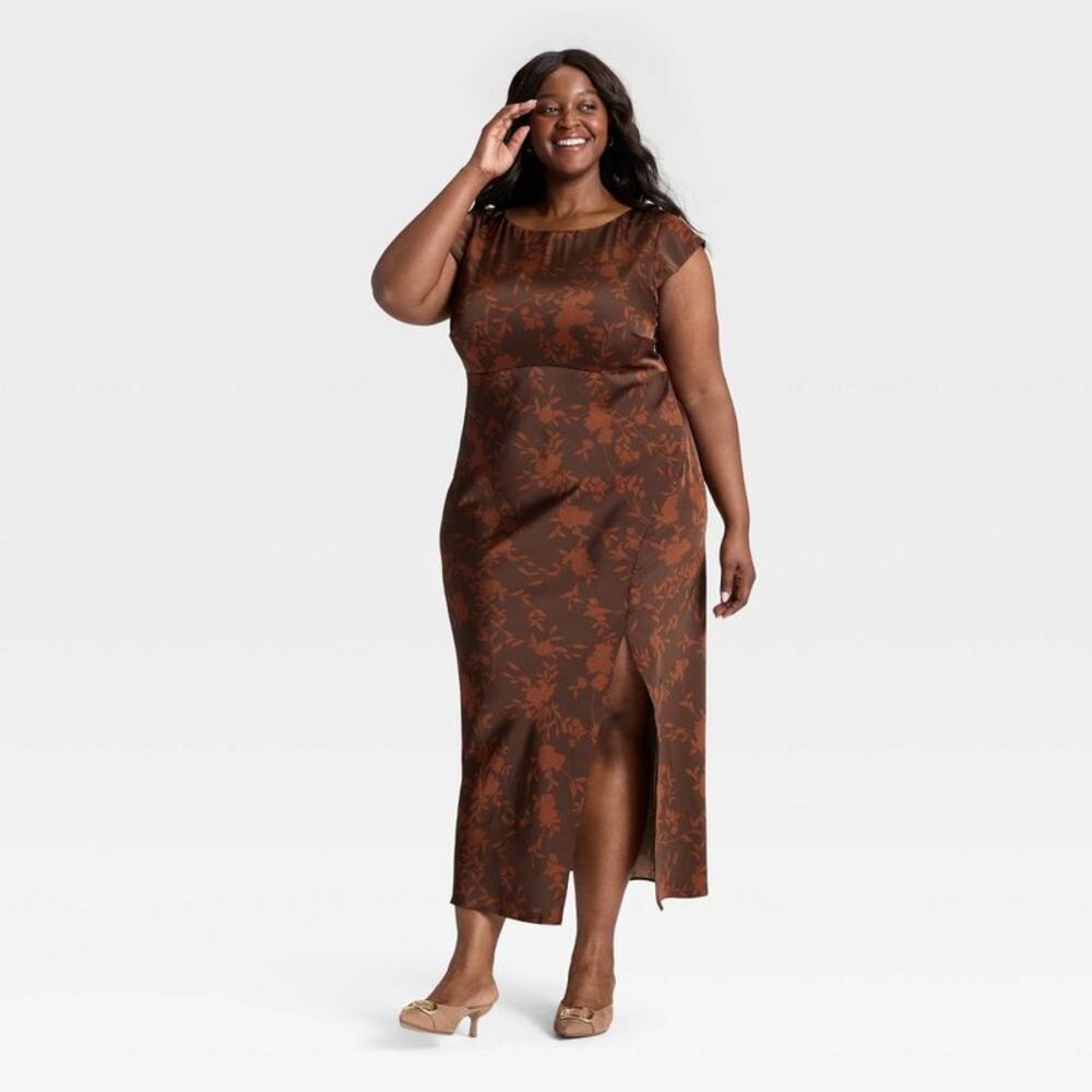 A New Day - Women's Woven Open Back Maxi Dress - A New Day Bro Brown - Picture 1 of 3